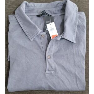NWT Banana Republic Men's Grey Cotton Short Sleeve Polo Shirt Size XL